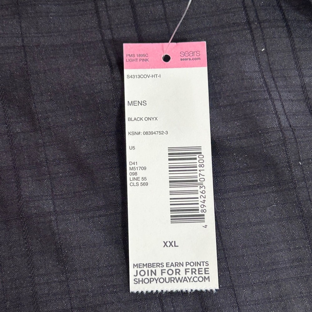 Covington Mens XXL Black Onyx Grid Short Sleeve Button Down Shirt NWT New - Picture 4 of 9